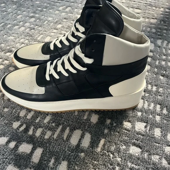 Fear of God Black and Cream High-Top Sneakers - Picture 1 of 1